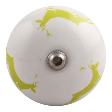 Lime Runing Rein Deer Pattern Ceramic Wine Stopper
